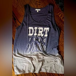 Maurice’s Ladies Large Tank Dirt Road Darlin’ Blue Western Country
